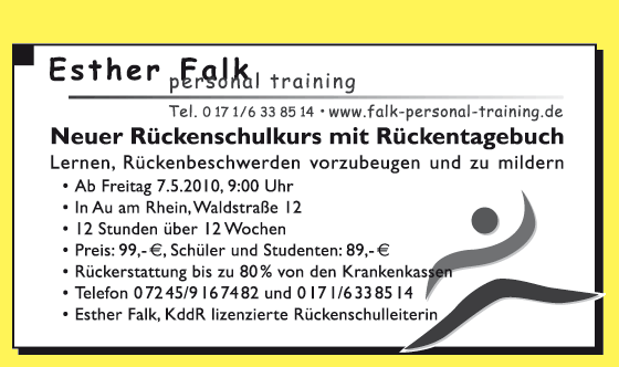 Anzeige Personal Training